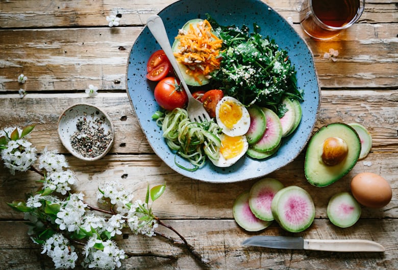 Fresh vegetables and whole foods